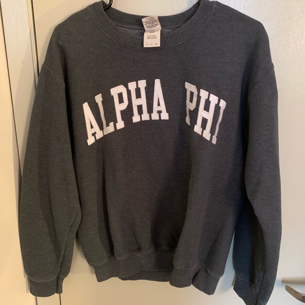 Alpha Phi grey crewneck